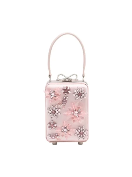 Mała mały torebka skórzana Self-portrait skórzana różowa