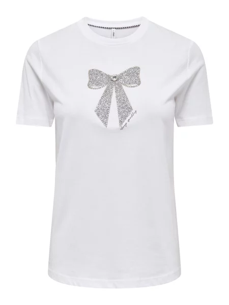 ONLY Tricou ONLKita argintiu alb