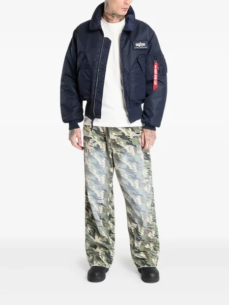 Geanta de piele Alpha Industries albastru