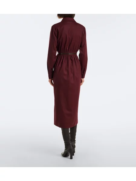 Cu centură rochie tip cămașă Max Mara de lână