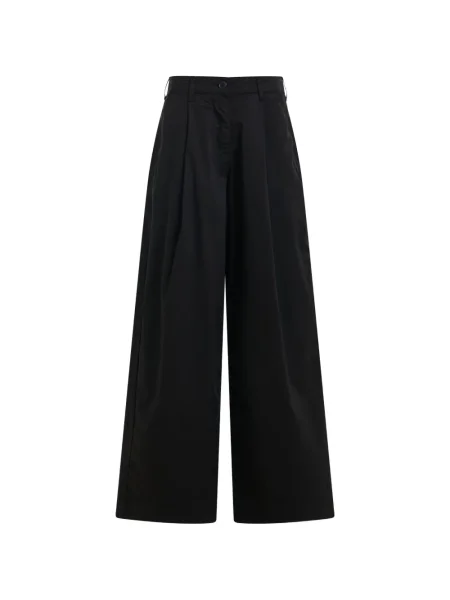 Pantaloni Essentiel Antwerp plisate cu picior lat negru