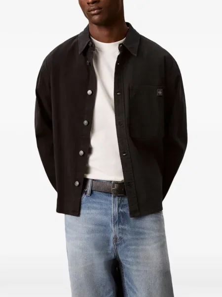 Geacă cămașă Calvin Klein cu autograf negru