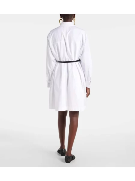 Rochie tip cămașă Max Mara din poplin de costum alb