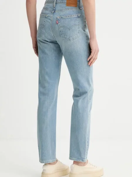 Levi's дънки slim fit дамски HIGH RISE STRAIGHT синьо