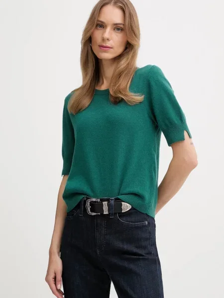 Пуловер United Colors of Benetton от лека материя бежово