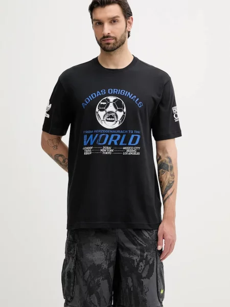 Тениска adidas Originals Football Tee с принт черно