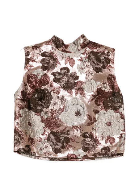 Top Elie Saab fără mâneci cu model floral