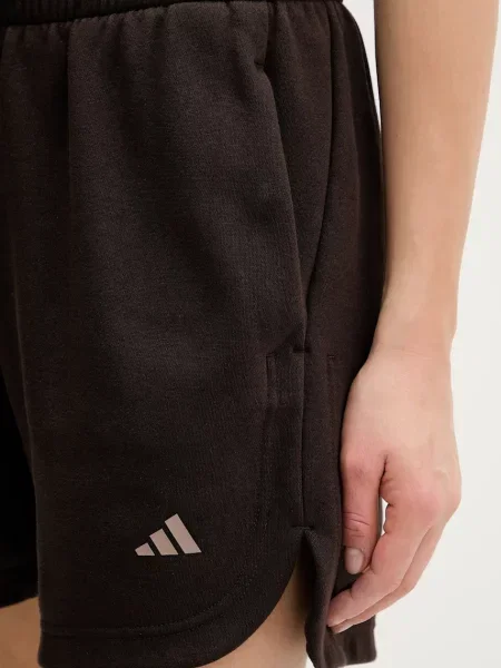 Однотонные шорты Adidas с высокой посадкой коричневые