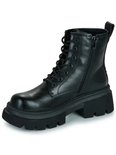 Botine Buffalo cu șireturi din dantelă negru