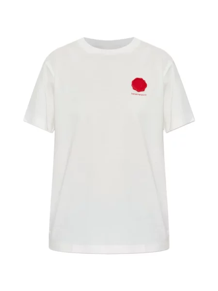 Tricou Emporio Armani cu aplicații alb