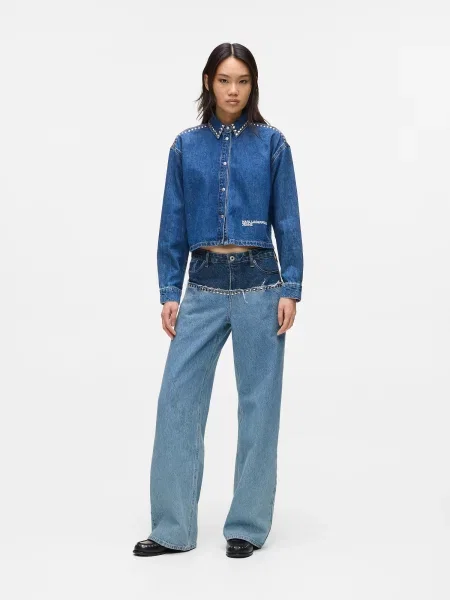 Karl Lagerfeld Jeans jeans medium waist albastru