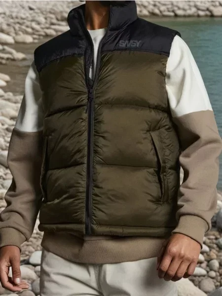 Sinsay Pikowana kamizelka ze stójką brązowy