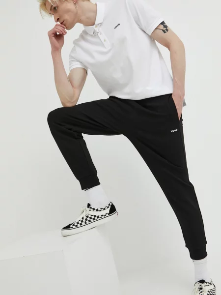 Спортивні штани HUGO однотонні чорний