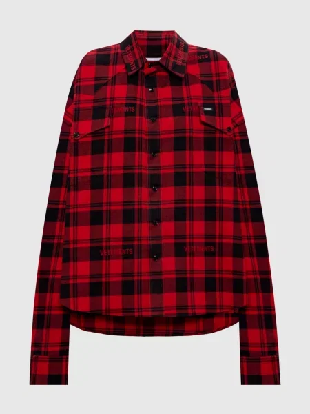 Сорочка в клітинку Vetements червона