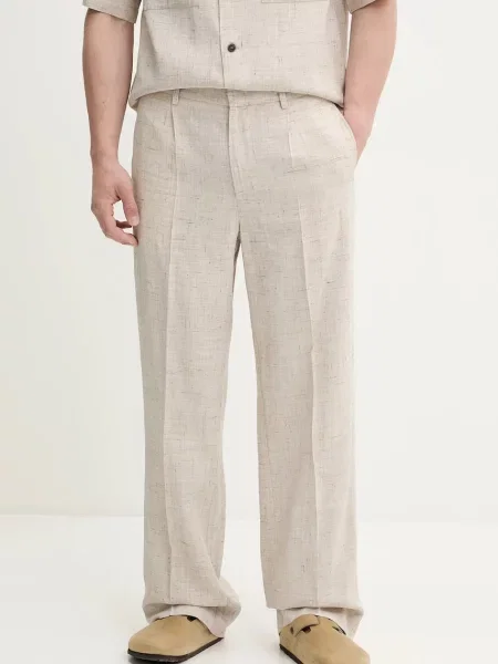 Hlače BARENA VENEZIA Camicia Mola ravna bež