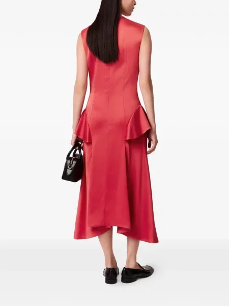 Rochie Stella Mccartney cu volane asimetrică roșu