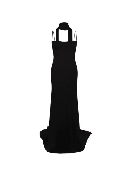 Rochie maxi Dsquared2 din jerseu cu gât halter negru