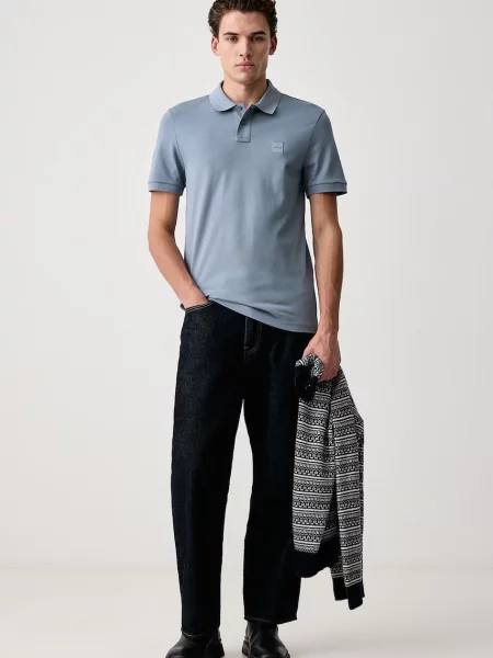 Tricou polo Boss Orange albastru