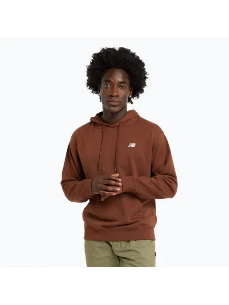 Мъжки суитшърт New Balance Small Logo French Terry Hoodie richoak кафяво