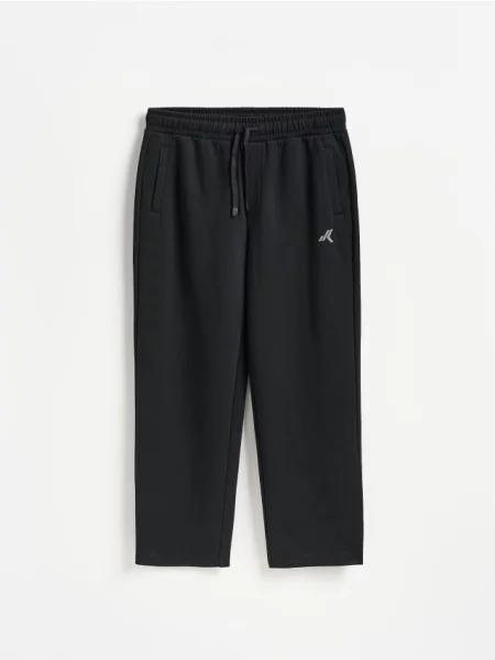 Reserved Pantaloni sport wide leg negru
