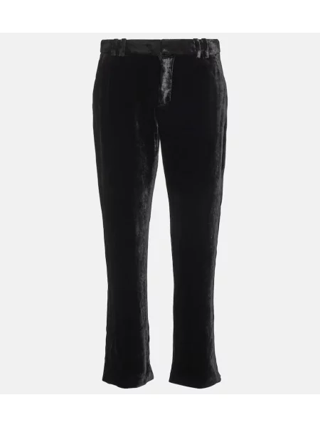 Cropp pantaloni Balmain de catifea negru
