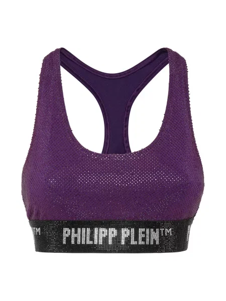 Biustonosz Philipp Plein z kamieniami fioletowy