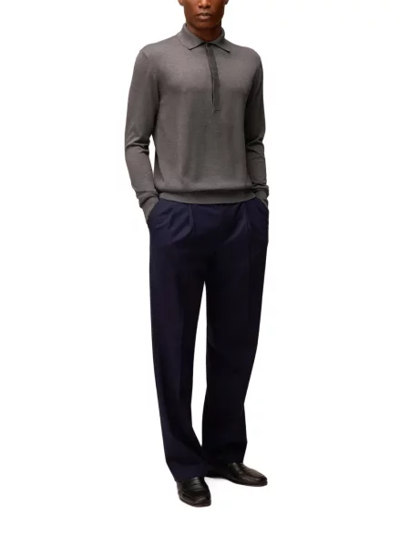 Lung tricou polo Retori gri