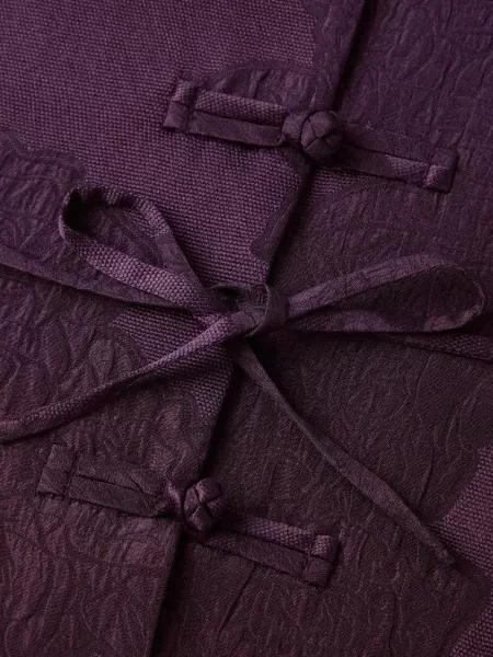 Bluză Shanghai Tang de mătase cu model floral violet