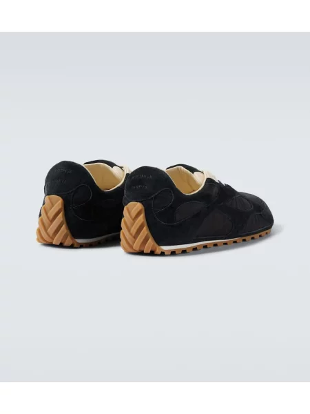 Sneakerși Bottega Veneta din piele de căprioară negru