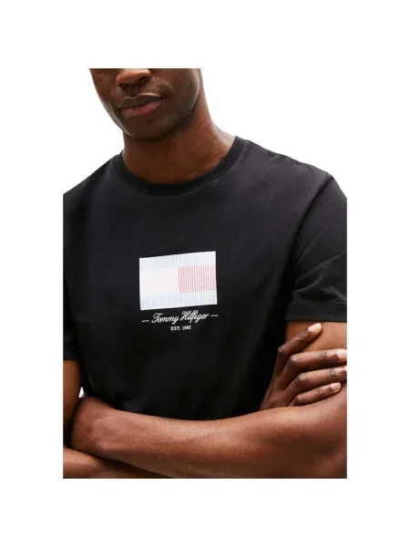TOMMY HILFIGER Póló ITHACA világoskék / világospiros / fekete fehér