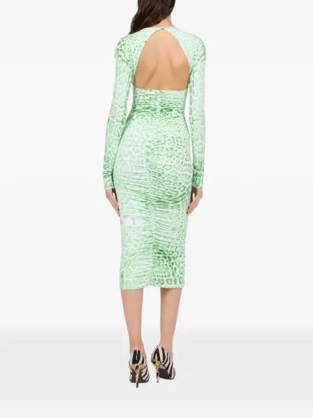 Rochie midi Roberto Cavalli cu imagine verde