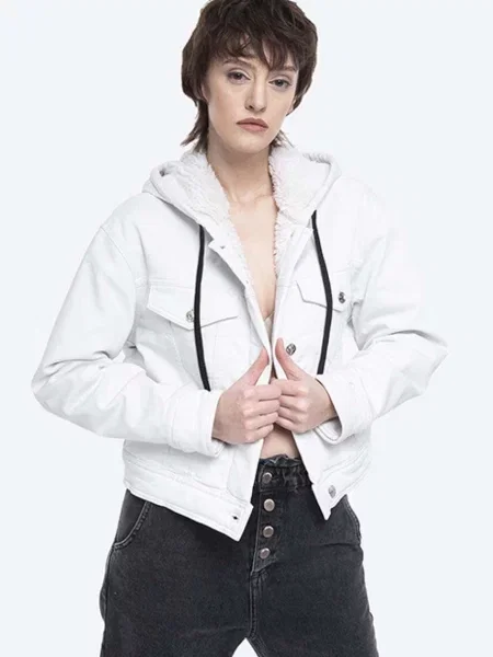 Iceberg geaca jeans femei de tranzitie alb