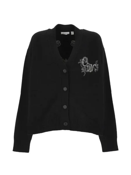 Cardigan Off-white cu broderie alb
