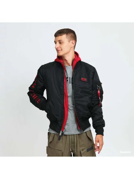Яке Alpha Industries D-Tec Sleeve Embroidery Black/ Red L черно