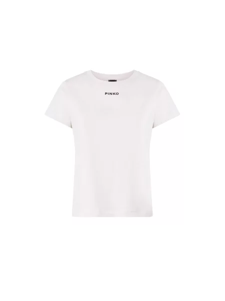 PINKO Tričko PINKO BASICO T-SHIRT JERSEY LOGO PINKO GOMMATO T-SHIRT' bílá