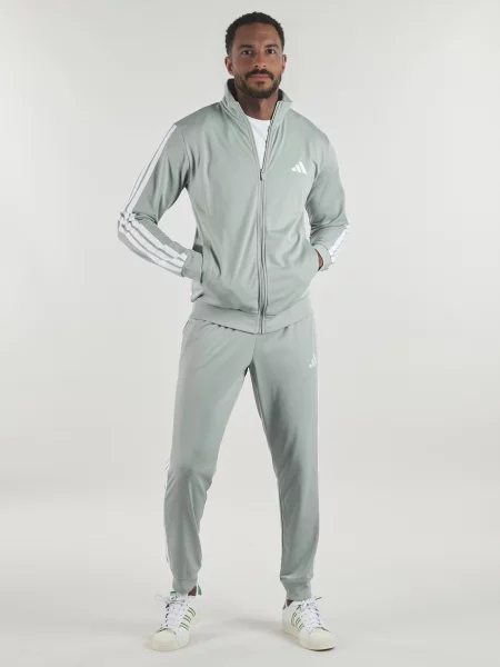 Csíkos futó öltöny melegítő szett Adidas szürke