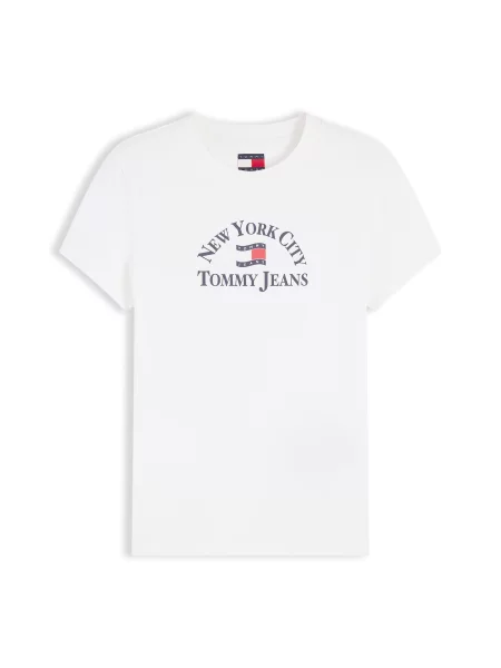 Tommy Jeans Tricou roșu / negru alb