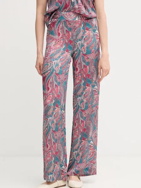 Hlače Hoss Intropia ravna visoki struk plava