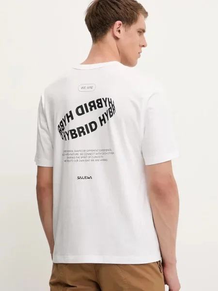 Športna kratka majica Salewa Eagle Hybrid Loose bela