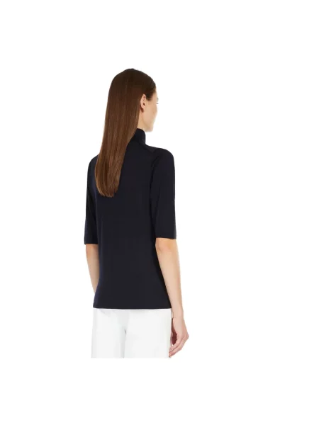 Sweter z golfem Max Mara wełniany do golfa niebieski