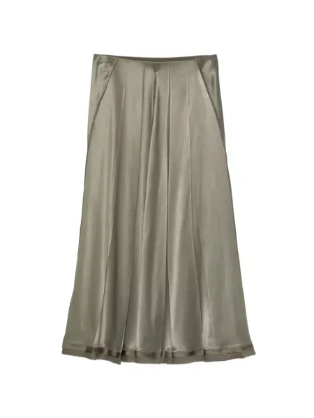 Fustă midi Vince din satin verde