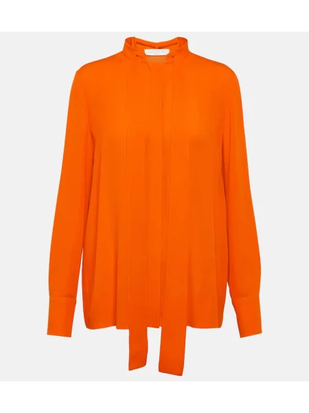 Cămașă Valentino de mătase portocaliu