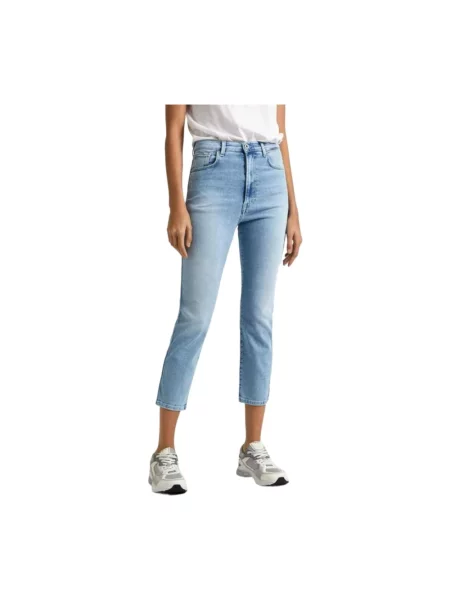 Jeansy Pepe Jeans z wysoką talią niebieskie