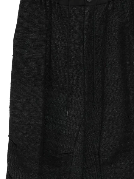 Pantaloni Devoa de lână cu cordon negru