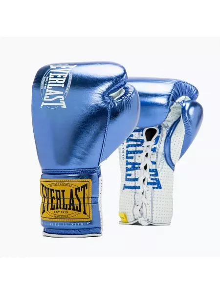 Rękawice bokserskie Everlast Fight Leather blue niebieskie