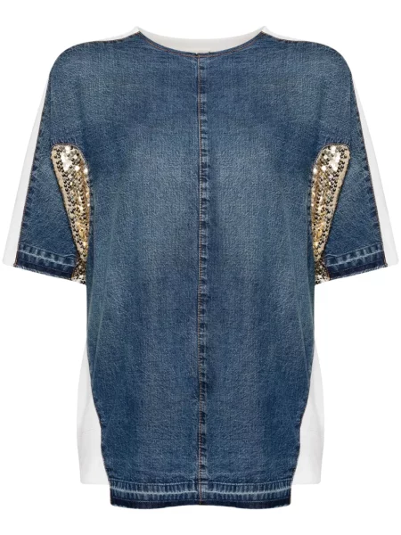 Tricou Undercover cu paiete albastru