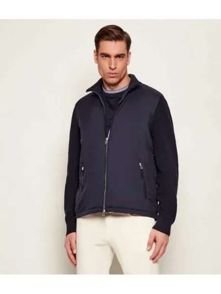 BOSS BLACK Kabát P-Ulmo gyapjú hozzáadásával fekete