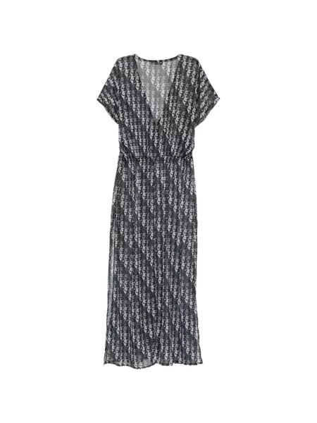 Rochie maxi Karl Lagerfeld cu imagine negru