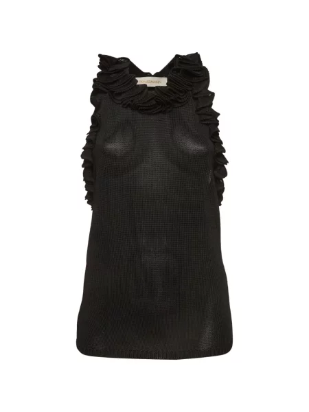 Top Zimmermann cu volane negru