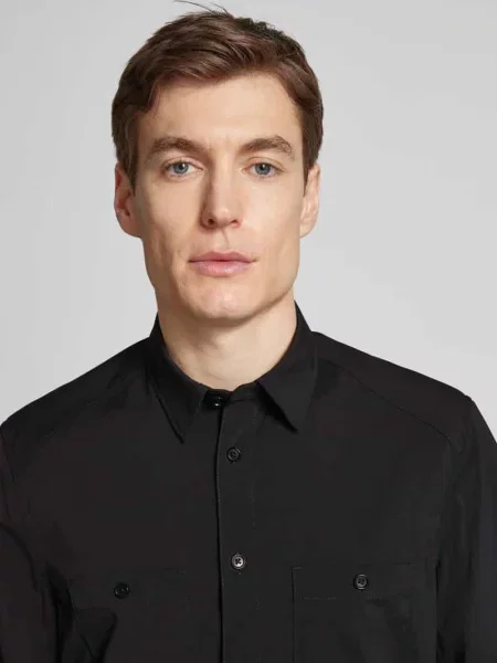 Kurtka koszulowa o kroju regular fit z nakładanymi na piersi model ‘NOWEN’ Drykorn czarna